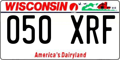 WI license plate 050XRF