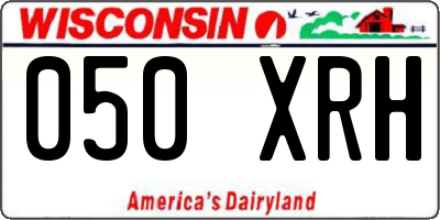 WI license plate 050XRH