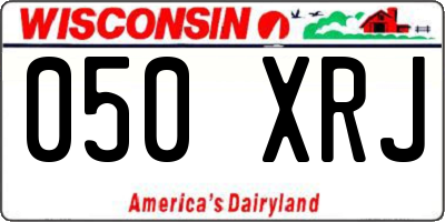 WI license plate 050XRJ