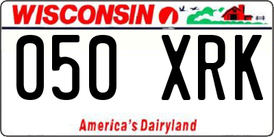 WI license plate 050XRK