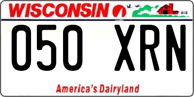 WI license plate 050XRN