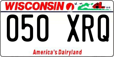 WI license plate 050XRQ