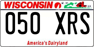 WI license plate 050XRS