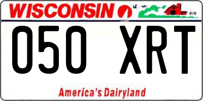 WI license plate 050XRT