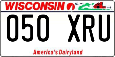 WI license plate 050XRU
