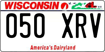 WI license plate 050XRV