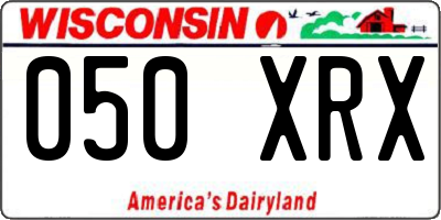 WI license plate 050XRX