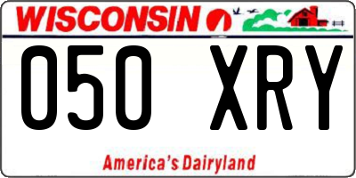 WI license plate 050XRY