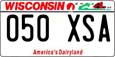 WI license plate 050XSA