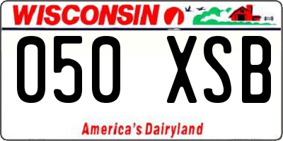 WI license plate 050XSB