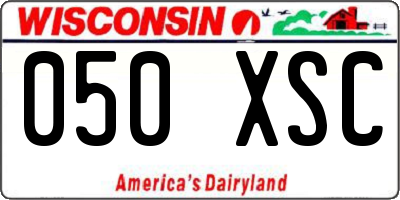 WI license plate 050XSC