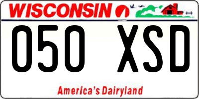 WI license plate 050XSD