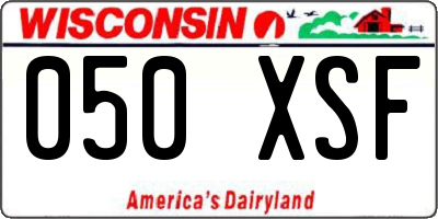 WI license plate 050XSF