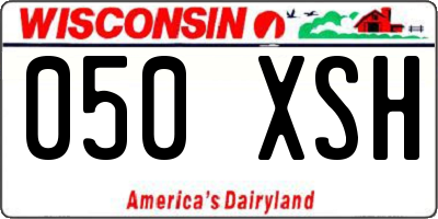 WI license plate 050XSH