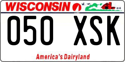 WI license plate 050XSK