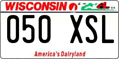 WI license plate 050XSL