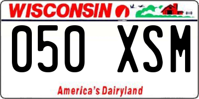 WI license plate 050XSM