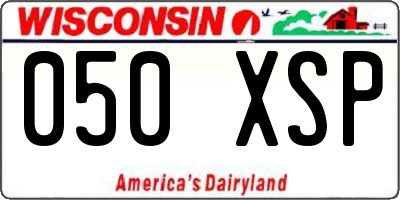 WI license plate 050XSP