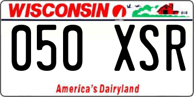 WI license plate 050XSR
