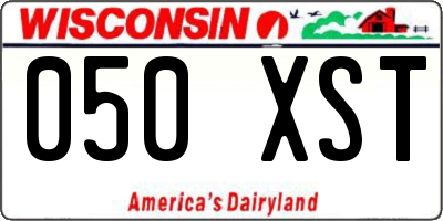 WI license plate 050XST