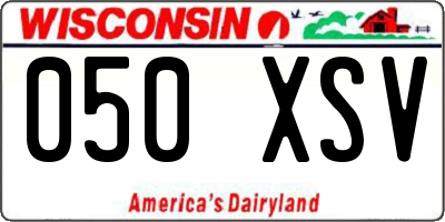 WI license plate 050XSV
