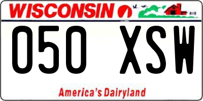 WI license plate 050XSW