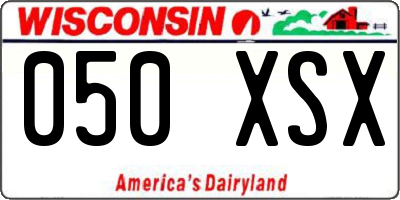 WI license plate 050XSX