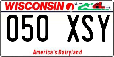 WI license plate 050XSY