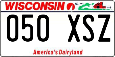 WI license plate 050XSZ
