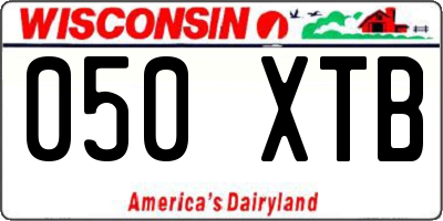 WI license plate 050XTB