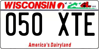 WI license plate 050XTE