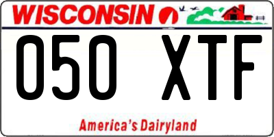 WI license plate 050XTF