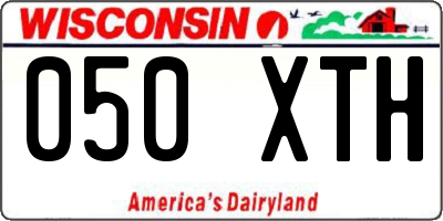 WI license plate 050XTH