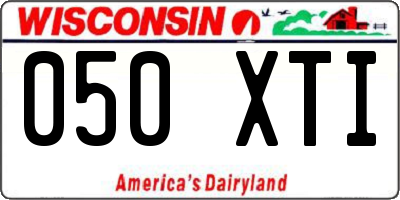 WI license plate 050XTI