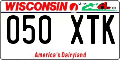 WI license plate 050XTK