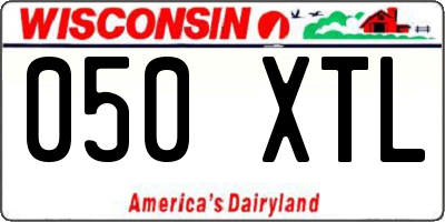 WI license plate 050XTL