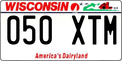 WI license plate 050XTM