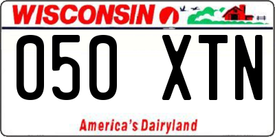 WI license plate 050XTN