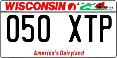 WI license plate 050XTP