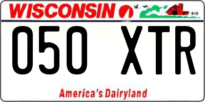 WI license plate 050XTR