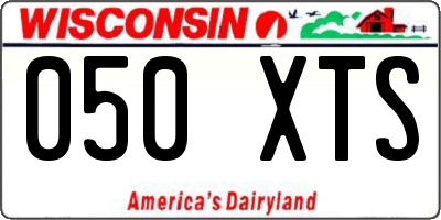 WI license plate 050XTS
