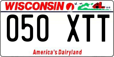 WI license plate 050XTT