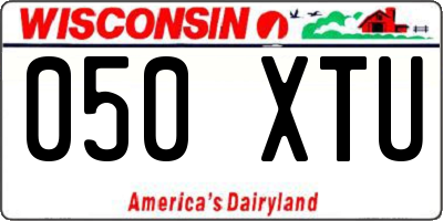 WI license plate 050XTU