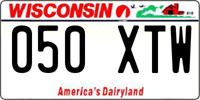 WI license plate 050XTW