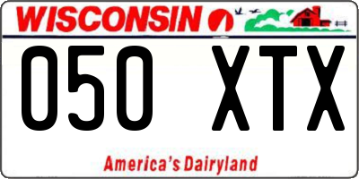 WI license plate 050XTX