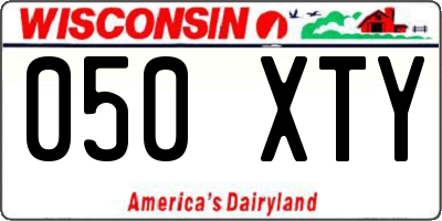 WI license plate 050XTY