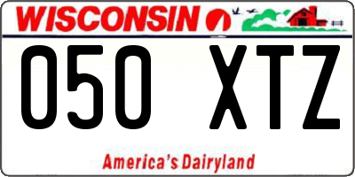 WI license plate 050XTZ