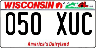 WI license plate 050XUC