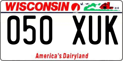 WI license plate 050XUK