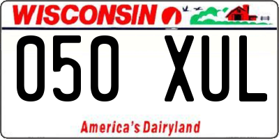 WI license plate 050XUL